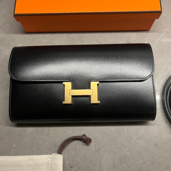 HERMES CONSTANCE TO GO BLACK CROSSBODY CLUTCH HANDBAG NEW - Picture 7 of 12